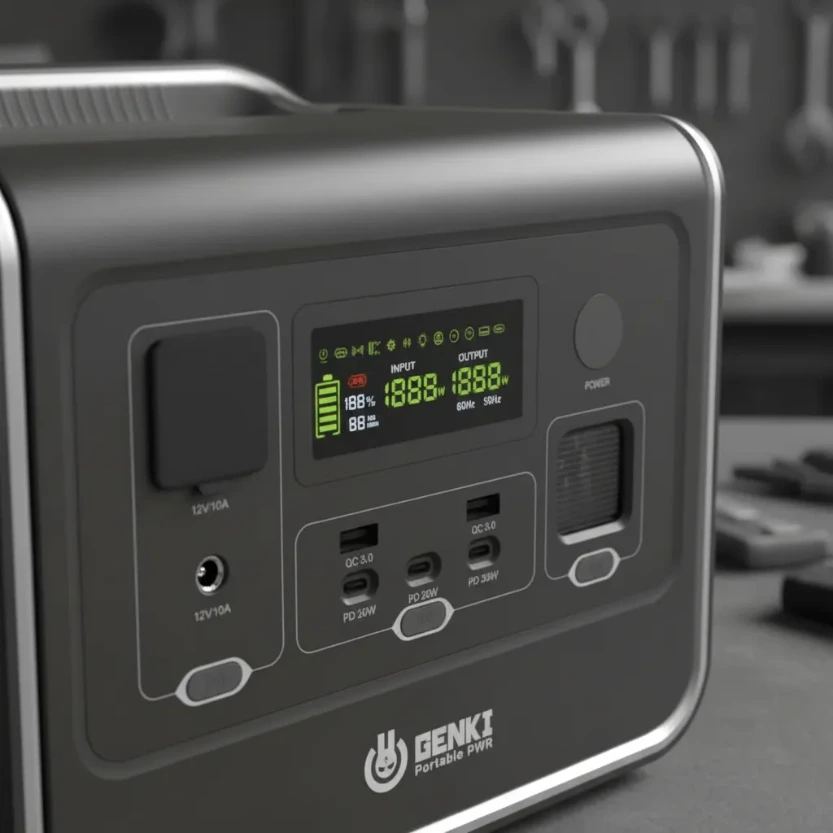 Inversor y Bateria transportable 800W / 512Wh LFP NEGRO GENKI
