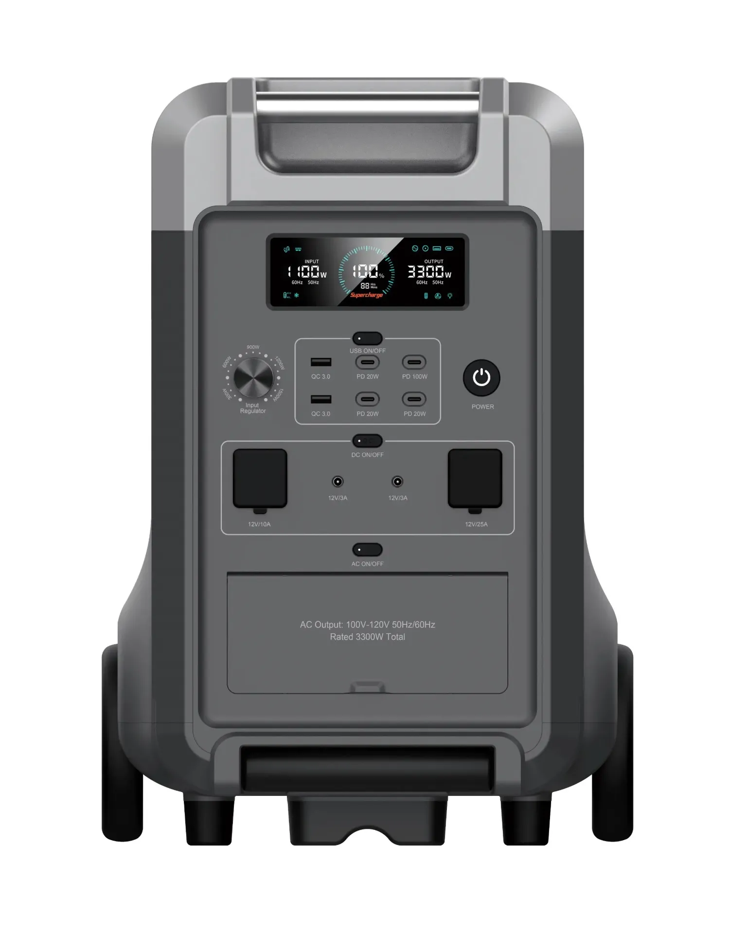 Estación de energia movil-UPS<20ms 3600W/3840Wh NEGRO GENKI (GK-3600W)